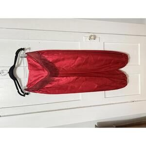 Vintage 1960s Red Satin Fringe Costume Pants XS